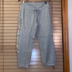 Grey fabric Victoria’s Secret capris with tie waist